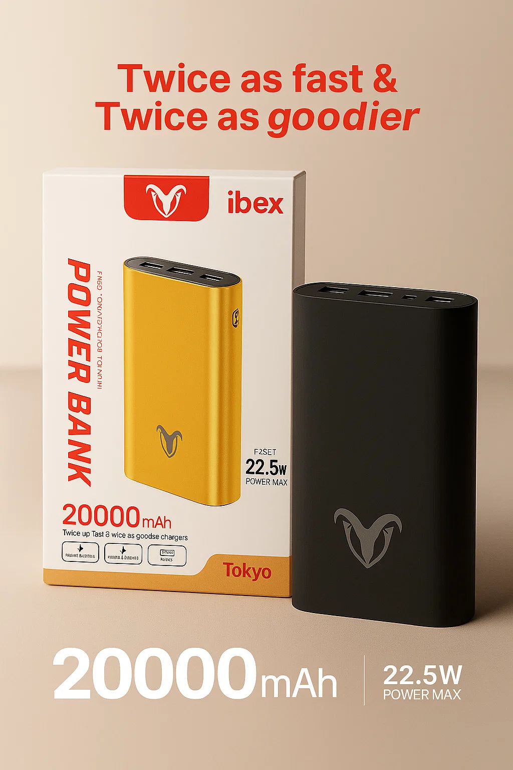 20,000mAh Ultra-Fast Charging Power Bank