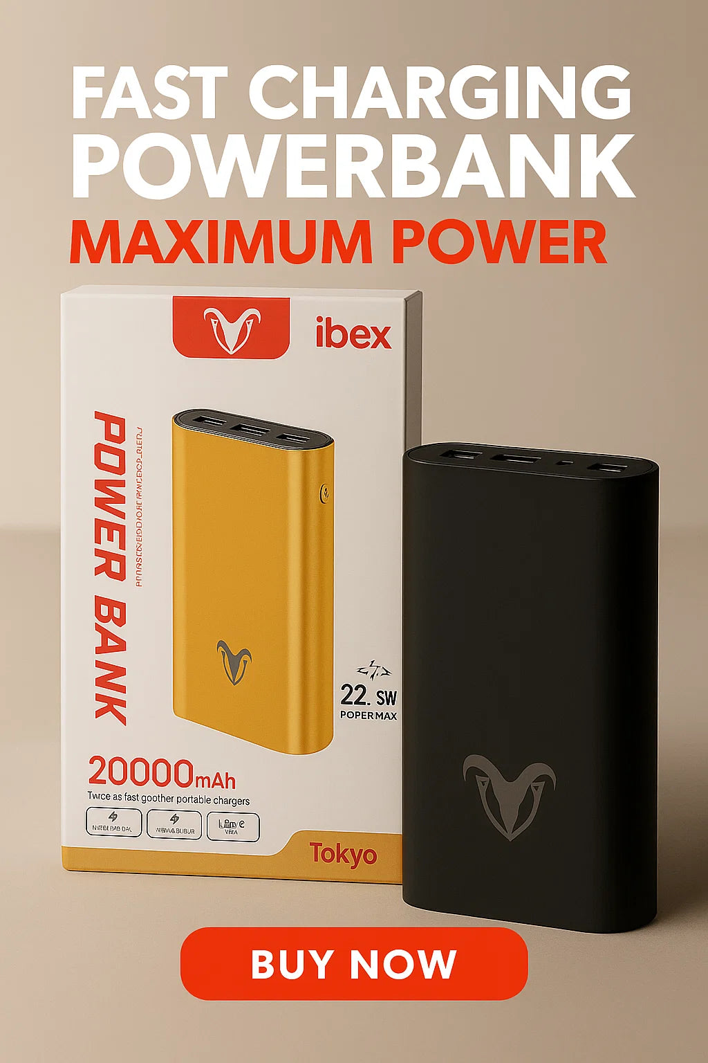 20,000mAh Ultra-Fast Charging Power Bank