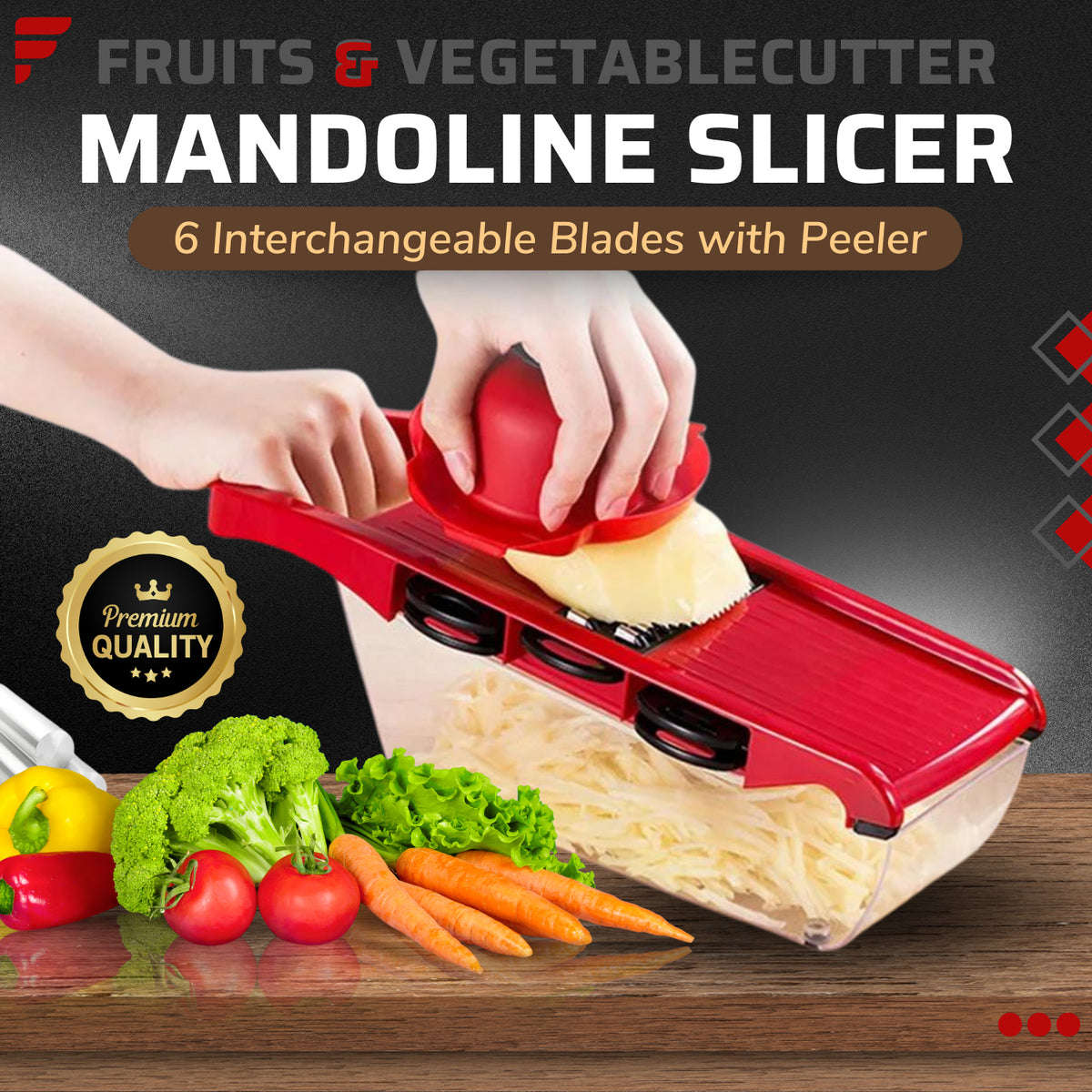 10-in-1 Mandoline Slicer with Changeable Blades, Grater, Peeler & Storage Box – Premium Kitchen Tool