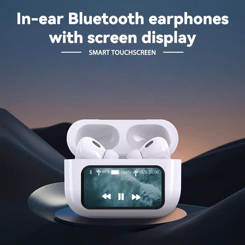 A9 Pro Touch Screen AirPods – ANC Wireless Earbuds With Bluetooth 5.0, LCD Display