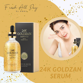 24K Goldzan Facial Serum Ampoule Pure Gold 99.9% - Made in Korea