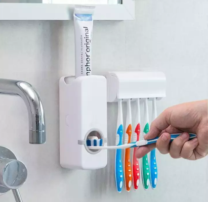 Toothpaste Dispenser Automatic Toothpaste Squeezer And Holder Set