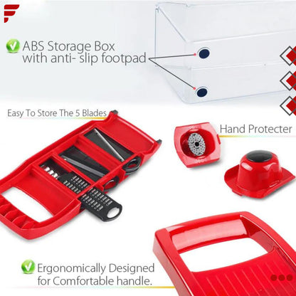 10-in-1 Mandoline Slicer with Changeable Blades, Grater, Peeler & Storage Box – Premium Kitchen Tool