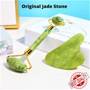 Jade Roller And Gua Sha Anti Aging Natural Stone (Face Massager)