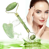 Jade Roller And Gua Sha Anti Aging Natural Stone (Face Massager)